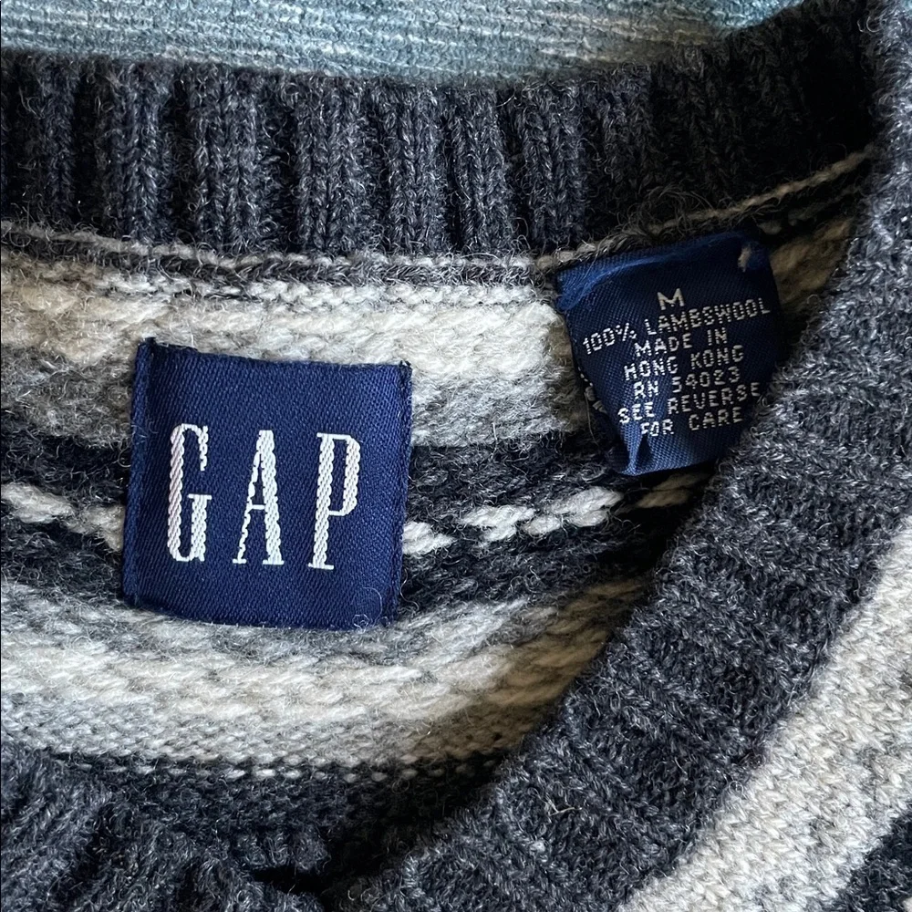 Gap Lambswool Fair Isle Pop Over Sweater